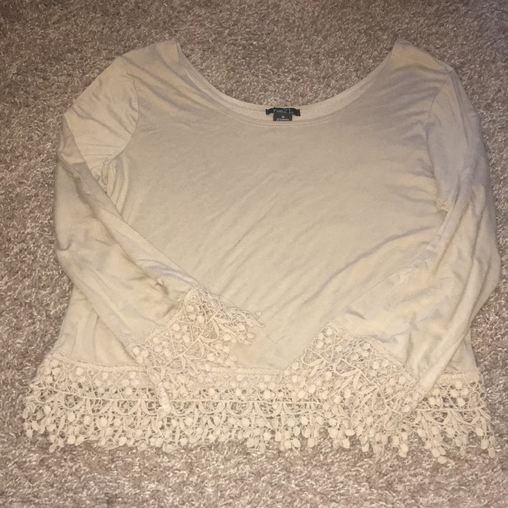 Tan Fringed Top